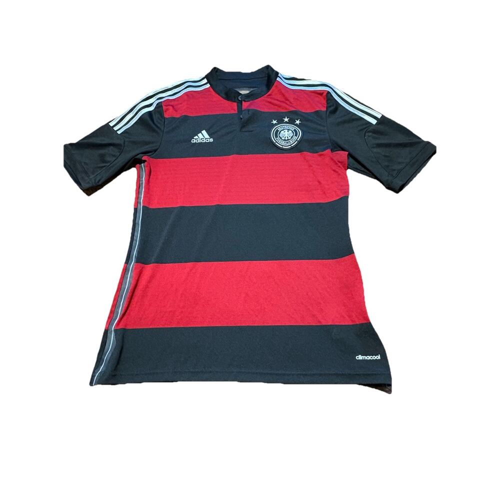 Adidas Men's Black and Red Striped Shirt